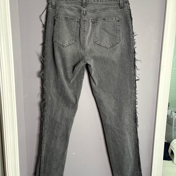 Paige Julia Faded Black Skinny Jeans Frayed Details Size 29 - Picture 4 of 7